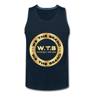 Men’s Premium Navy Tank with Gold Glitter